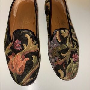 Stubbs & Wootton Floral Tapestry Loafers size 8